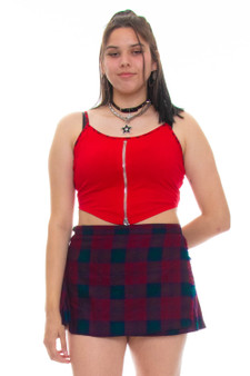 Vintage 70's Reworked Tartan Mini Plaid Skirt