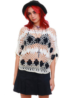 Vintage Y2K Crochet Cropped Knit Top