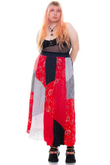 Vintage 90's Starfire Grunge Patchwork Maxi Skirt