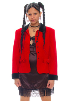 Vintage 80's Sophisticated Red Bow Jacket