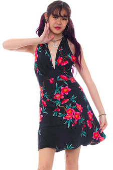 Vintage 90's Cherry Blossom Silk Mini Dress