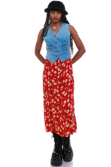 Vintage 90's Paris Blues Denim and Floral Dress