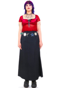 Vintage 90's Apostrophe Gothic Black Maxi Skirt