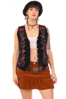 Vintage 80's Velvet Beaded Vest