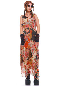 Vintage 90's Grunge Girl Paisley Maxi Dress 1