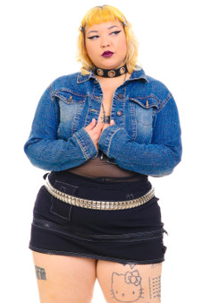 Vintage Y2K Star Cropped Denim Jacket