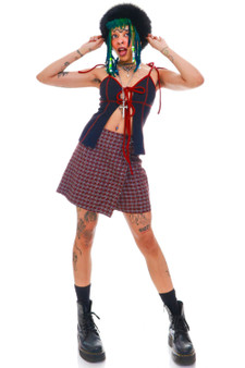 Vintage 90's Plaid Mini Skort