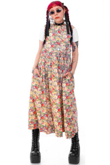 Vintage 90's Sweet Little Floral Corduroy Dress