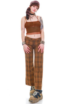 Vintage 70's Brown Plaid Trousers