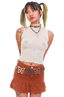 Not-Quite-Vintage Lettuce Hem Sleeveless Top