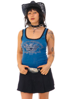 Vintage Y2K Queen Of The Road Harley Davidson Tank