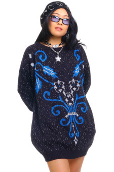 Vintage 80's Distinctly Different Glitter Sweater