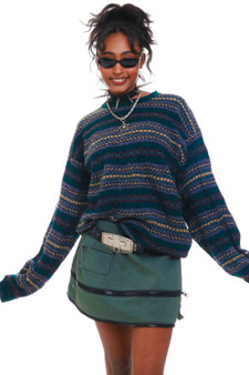 Vintage 90's Cozy Striped Wool Sweater