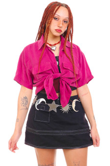 Vintage 90's Mauve Silk Button Up