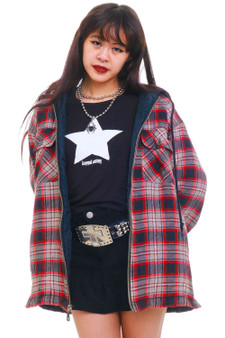 Vintage 90's Dickies Red Hooded Flannel