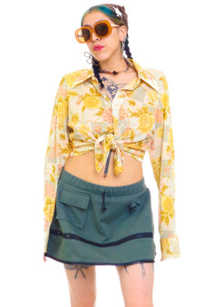 Vintage 70's Floral Patchwork Long Sleeve Top