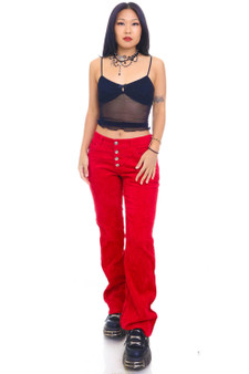 Vintage Y2K Red Hot Corduroy Pants