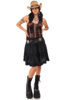 Vintage Y2K Black Tiered Mini Skirt