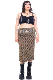 Vintage 90's Delicate Brown Pattern Skirt