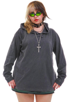 Vintage 90's Faded Black Hoodie