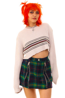 Vintage 90's Cropped Ribbed Skater Sweater