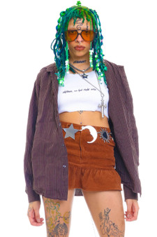 Vintage Y2K Pinstripe Long-Sleeve Shirt