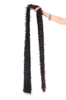 Vintage Y2K Grey & Black Fuzzy Scarf