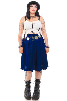 Vintage 90's Midnight Blue Pleated Skirt