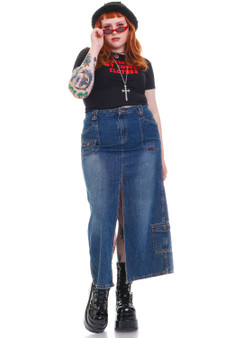 Vintage Y2K Denim Maxi Skirt