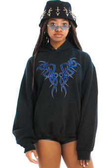 Vintage Y2K Sapphire Tattoo Hoodie