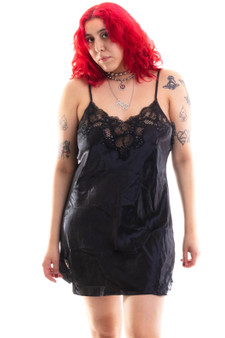 Vintage 90's Black Delicates Silk Slip Dress