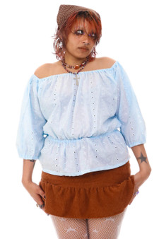 Vintage 90's Baby Blue Eyelet Top