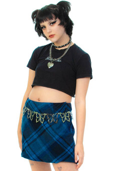 Vintage 90's Blue Plaid Skirt