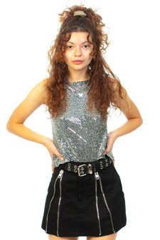 Vintage 90's Silver Sequin Tank