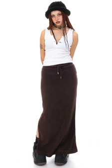 Vintage Y2K Michael Kors Brown Terry Cloth Maxi Skirt