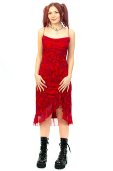Vintage Y2K Red Paisley Dress