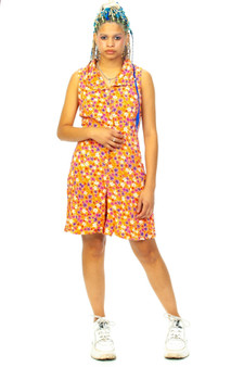 Vintage 90's Orange Floral Romper
