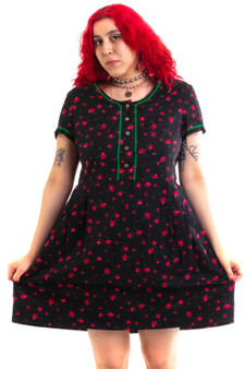 Vintage 70's Pink Rose Bric-A-Brac Dress