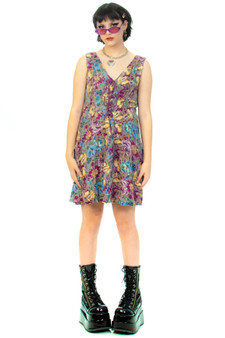 Vintage Y2K Lace Up Floral Dress