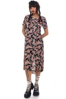 Vintage Y2K Grunge Floral Slit Dress