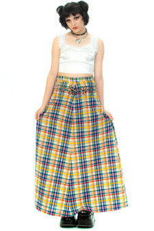 Vintage 70's Plaid Maxi Skirt