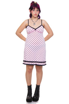 Vintage Y2K Pretty In Pink Polka Dot Dress