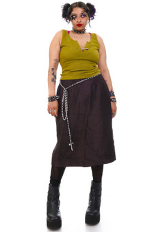 Vintage 90's Classic Brown Midi Skirt