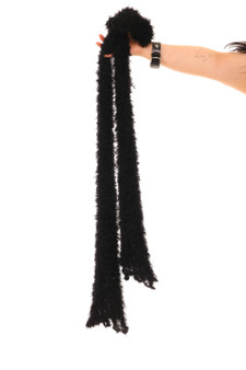 Vintage Y2K Black Fuzzy Shag Scarf