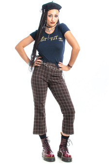 Vintage Y2K Plaid Cropped Pants