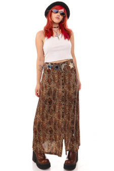 Vintage 90's Brown Snake Maxi Skirt
