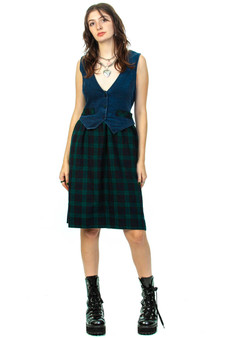 Vintage 90's Grunge Plaid Cord Dress