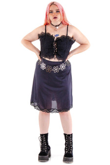 Vintage 90's Black Lace Slip Skirt
