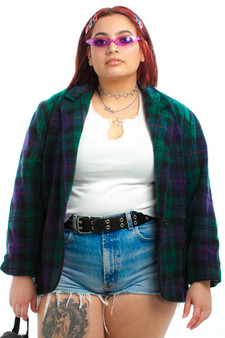 Vintage 80's Hunter Plaid Blazer