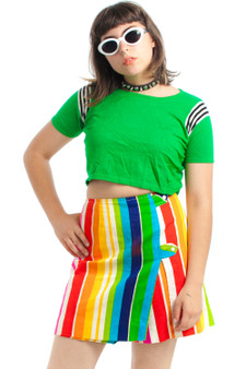 Vintage 70's Rainbow Striped Skort